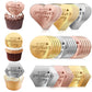 Ansee 45PCS Cake Toppers - Mirror Acrylic Cupcake Picks, Multi-shape, Gold, Silver, Rose Gold for Birthdays, Anniversaries, Pastries