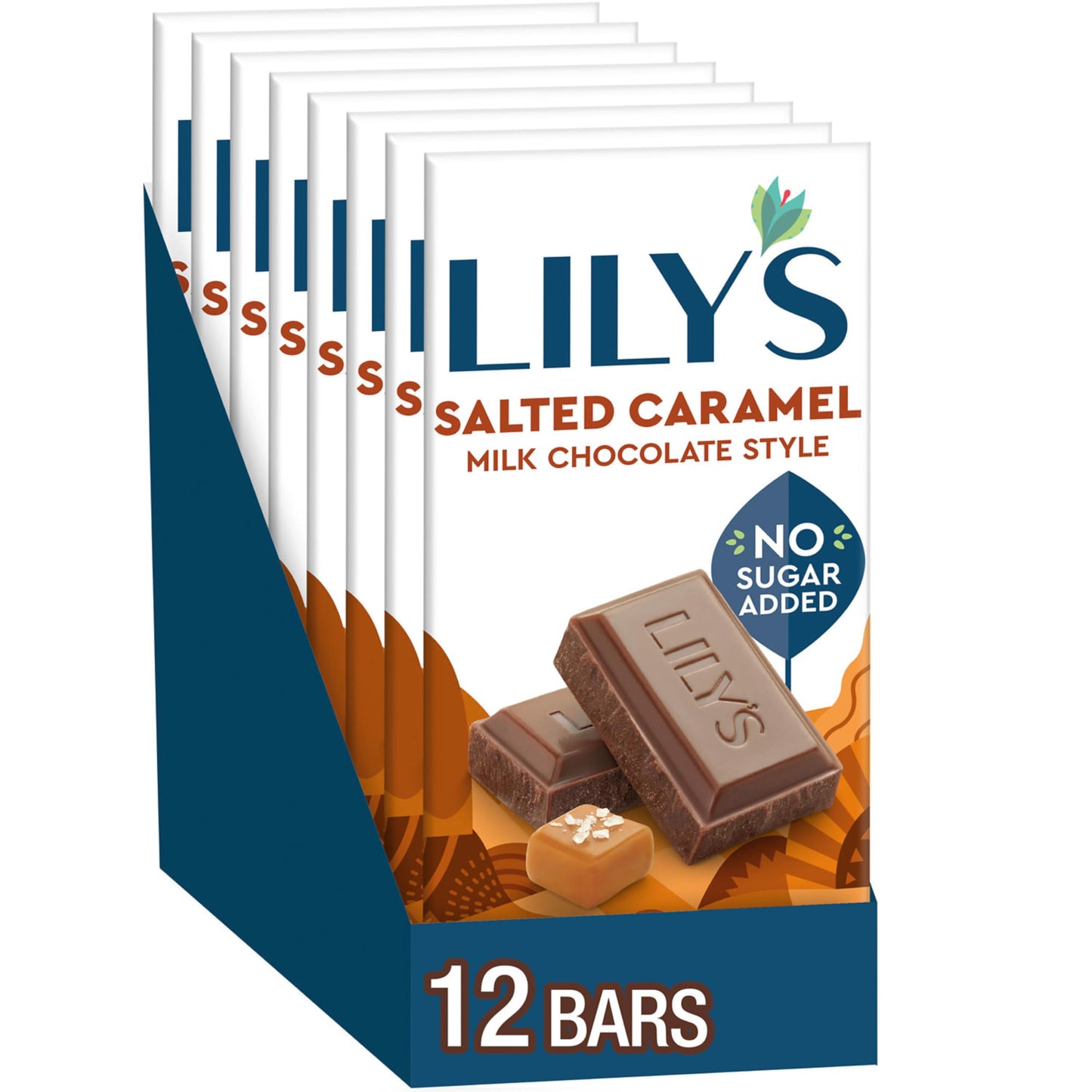 LILYS Salted Caramel Milk Chocolate Style No Sugar Added, Sweets Bars, 2.8 oz (12 Count)