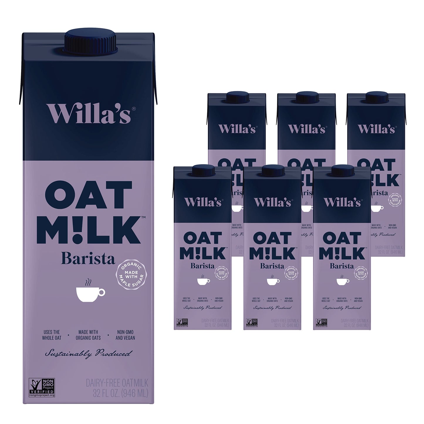 Willas Organic Oat Milk - Unsweetened Oat Milk, Shelf Stable Milk, Organic Non GMO Oat Milk Unsweetened, Low Sugar Oatmilk (1g)