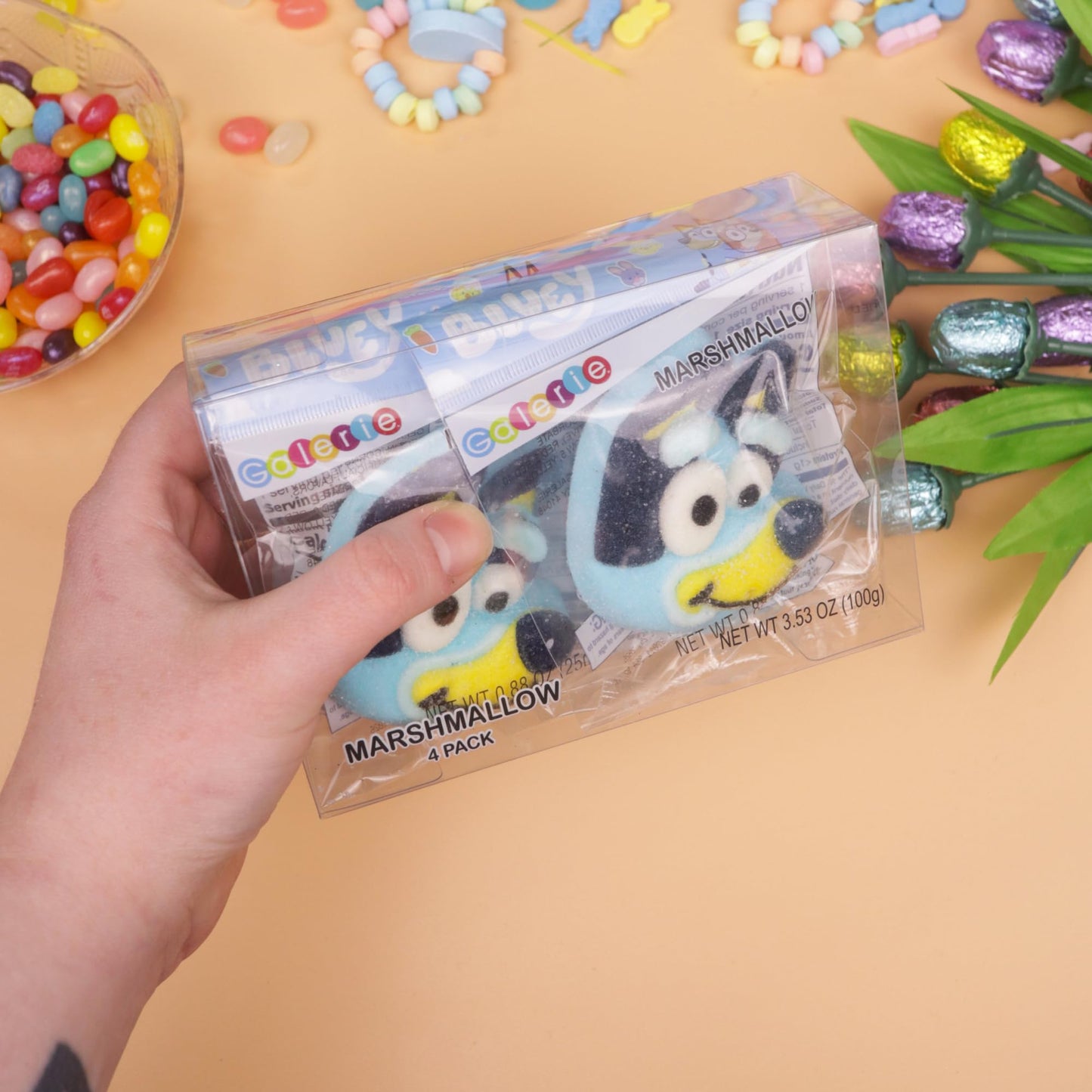 Bluey Candy Dispenser With Marshmallow Treats, Includes Colorful Beads And Character Sweets, 5 Items