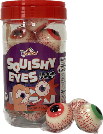 APEXY Eyeball Gummy Candy with Fruity Liquid Center, Fat Free, 11.42oz, Perfect for Halloween & Themed Parties