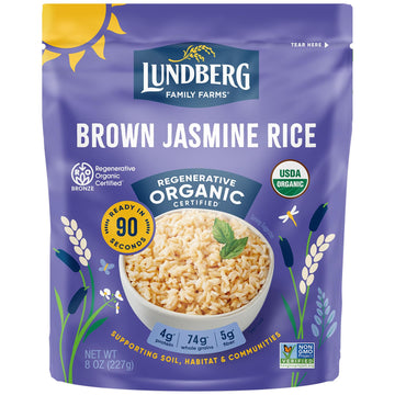 Lundberg Family Farms Organic Brown Jasmine Rice, Thai Hom Mali, 8 Ounce (Pack of 1)