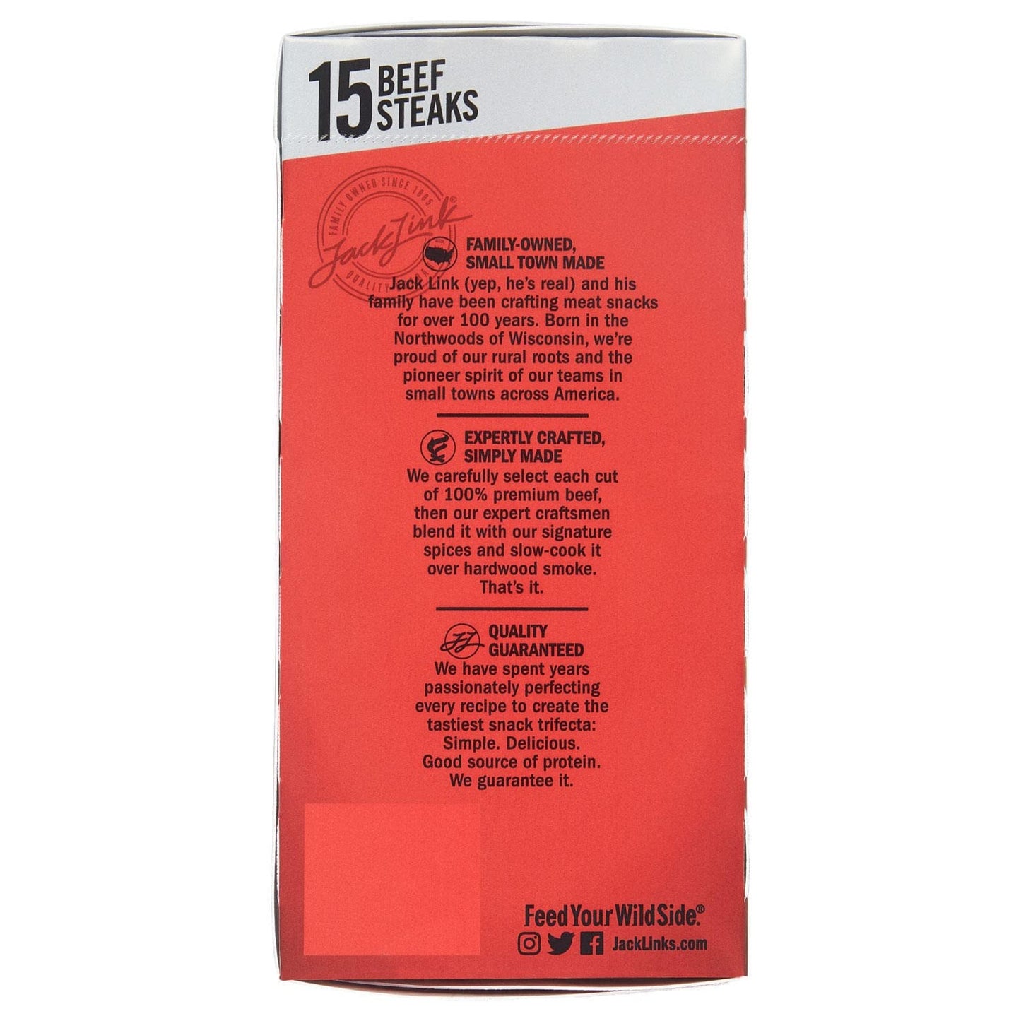 Jack Link'S Original Tender Style Beef Steak, 0.8 Ounce (15 Count)