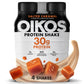 Oikos Protein Shake  Salted Caramel  30g High Protein Drinks  Shelf Stable  Ready to Drink  5g Prebiotic Fiber  12 fl oz Bottle  4 Count