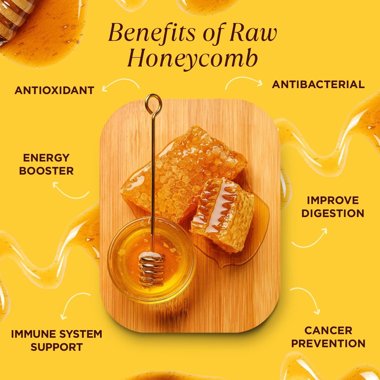 Pure Southern Honey'S Raw Honeycomb On Wooden Frame (Apx. 4 Lbs) American Made