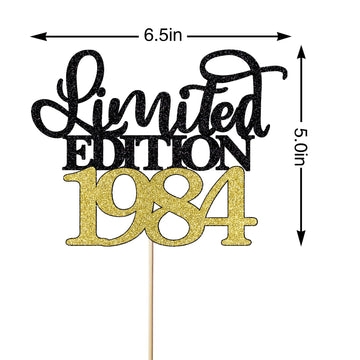 Leetaivie Limited Edition 1984 Cake Topper, Happy 40Th Birthday Cake Topper, Men And Women Cheer 40 Years /40 & Fabulous Cake De