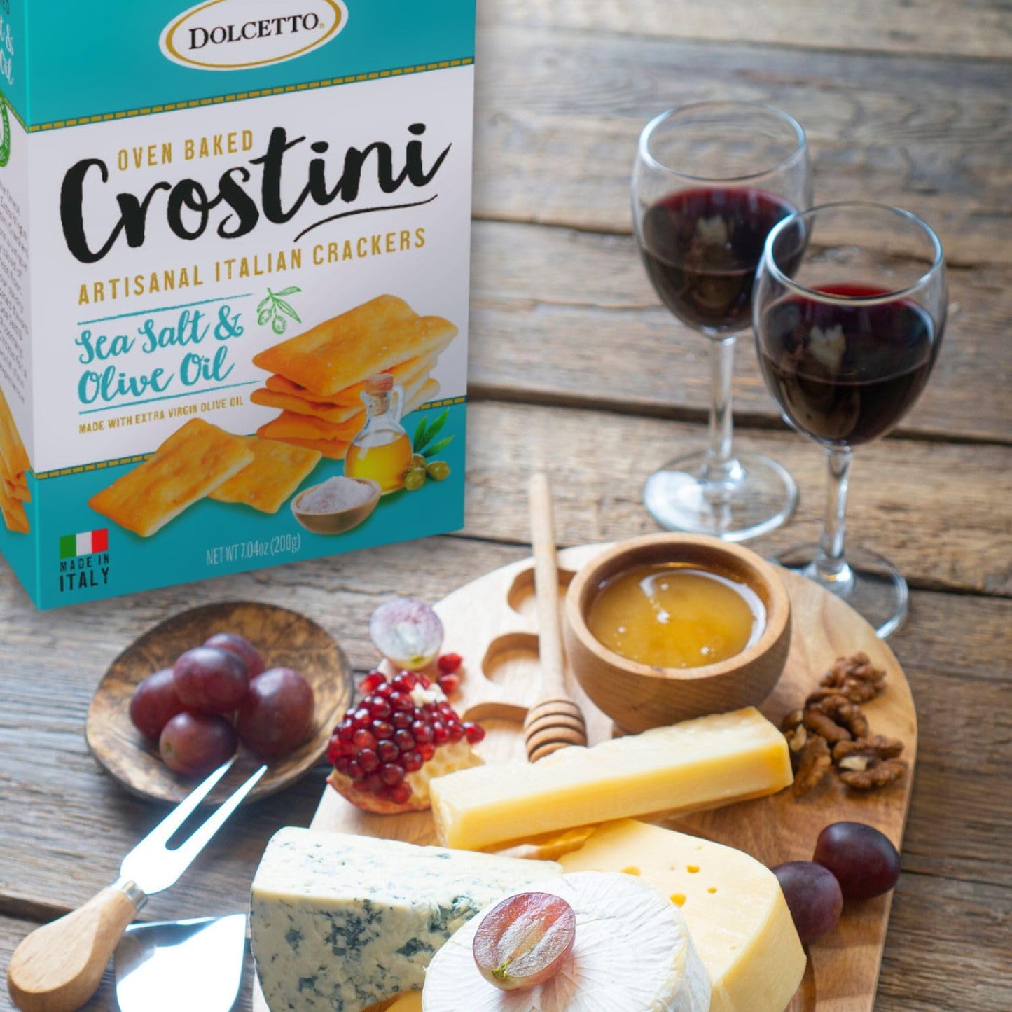 Dolcetto Oven Baked Crostini  ers, Sea Salt & Olive Oil, 7.05 Oz (Pack of 3), Artisanal Italian, Halal