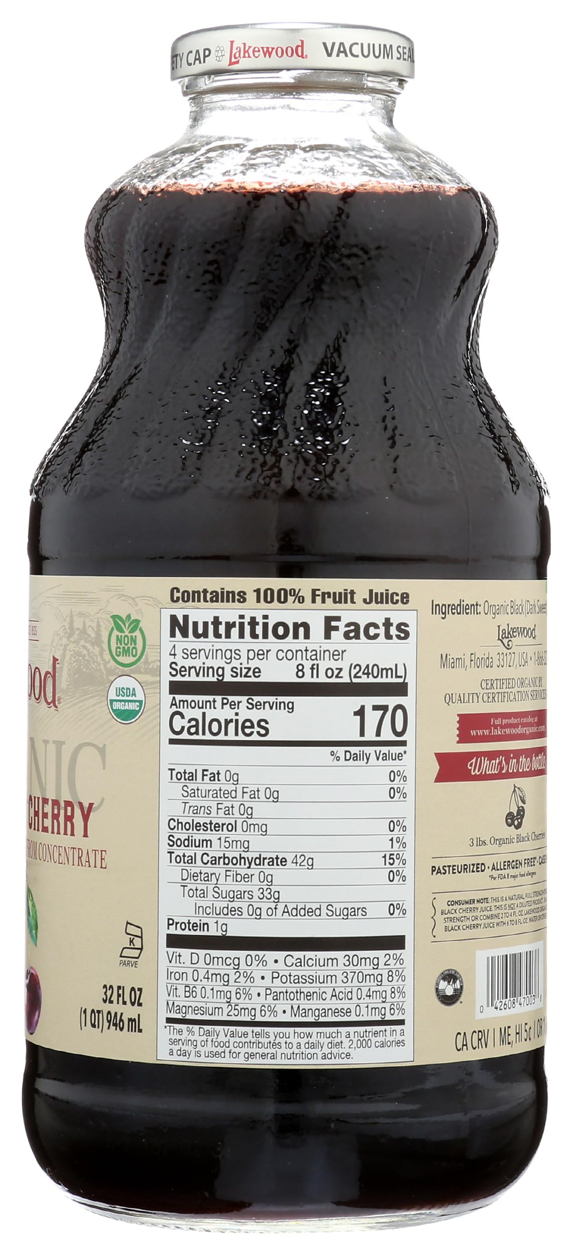 Lakewood Organic Fresh Pressed Pure Black Cherry (1 X 32 FL OZ)