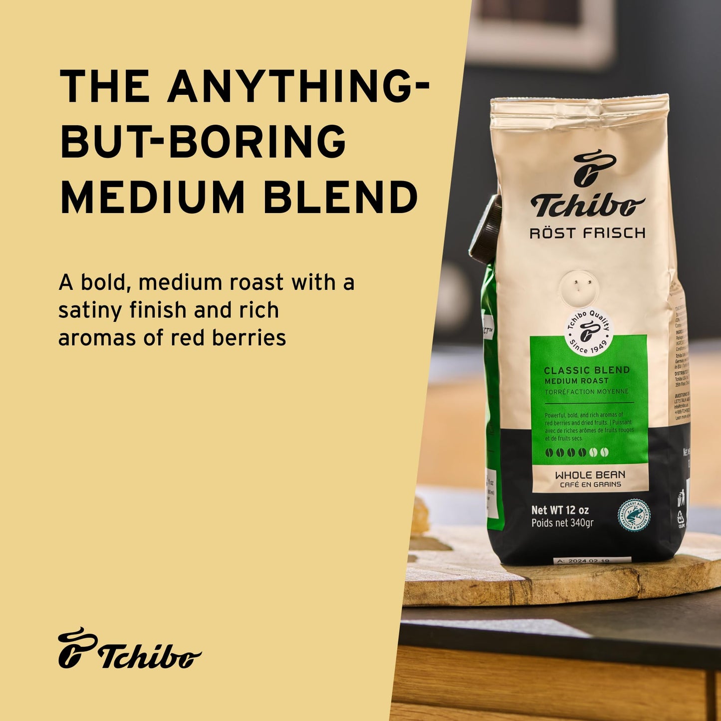 Tchibo Whole Bean Coffee - Rst Frisch Classic Blend - Medium-Roast Arabica Beans With Rich Aromas Of Red Berries And Dried Fruit