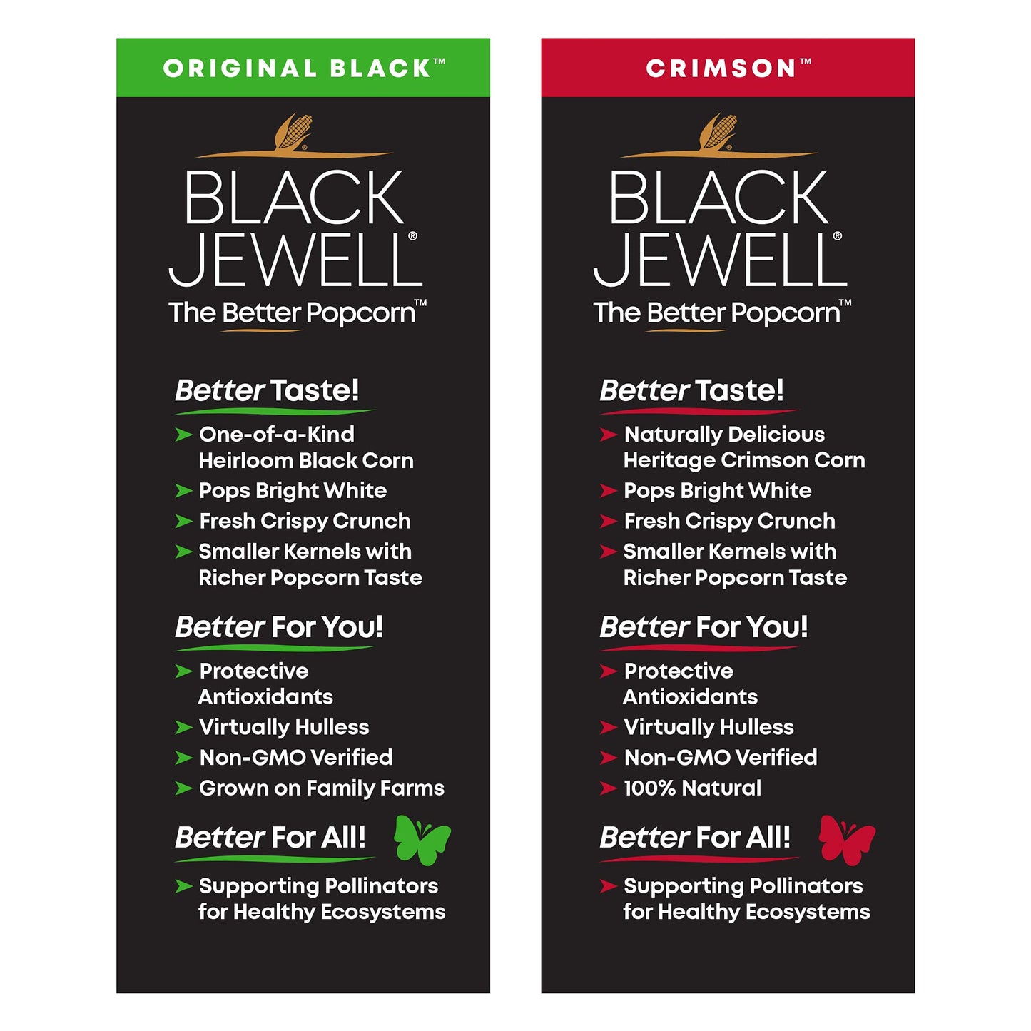 Black Jewell Gourmet Popcorn Kernel Variety Pack, Original Black & Crimson, 28.35 Ounce (Pack of 2)