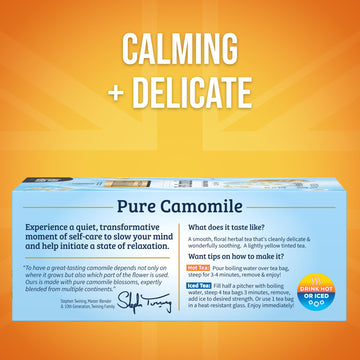 Twinings Pure Camomile Herbal Tea, Naturally Caffeine-Free, 100 Teabags, Ideal for Hot or Iced, 100 Count Pack