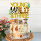 Sursurprise Cake Topper Set, Jungle Animals, Happy 3rd Birthday Decor, 25 Pack, Paper, Model DPA-0830, Color 3rd