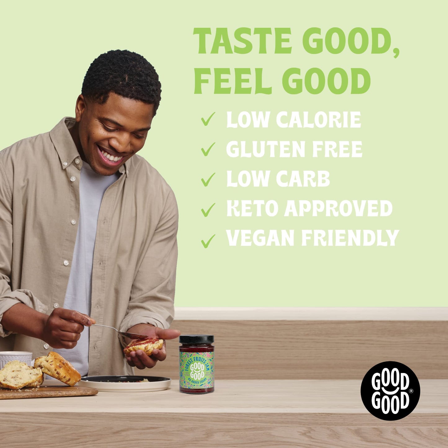 Good Good No Added Sugar Forest Fruit Jam - Keto Friendly Jelly - Low Carb, Low-Calorie And Vegan - Diabetic Friendly - 12Oz / 330G (Pack Of 2)