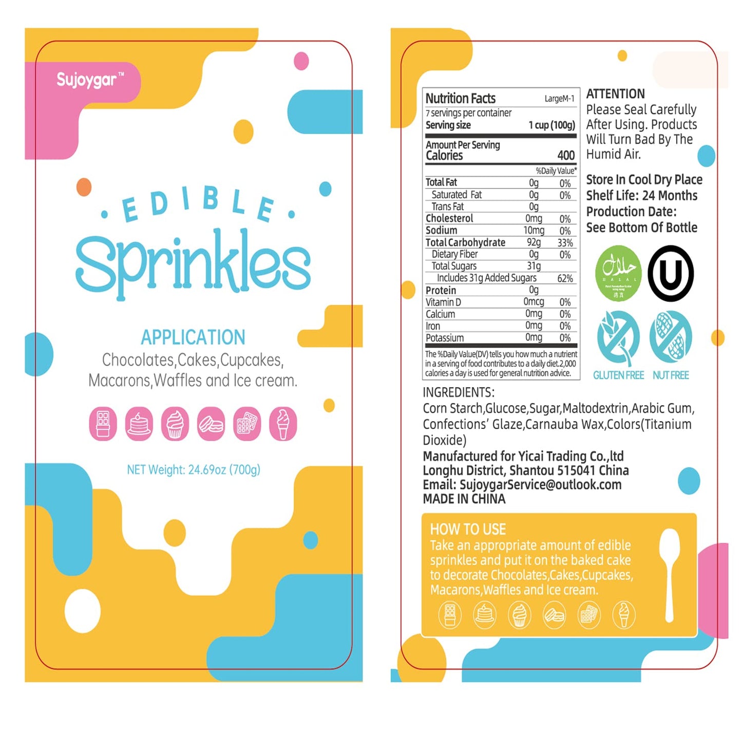 White Nonpareils Sprinkles, Food Grade 1.54 Lb Bulk, Sujoygar, White Sprinkles For Cake Decorating, Cupcake, Ice Cream, Chocolat