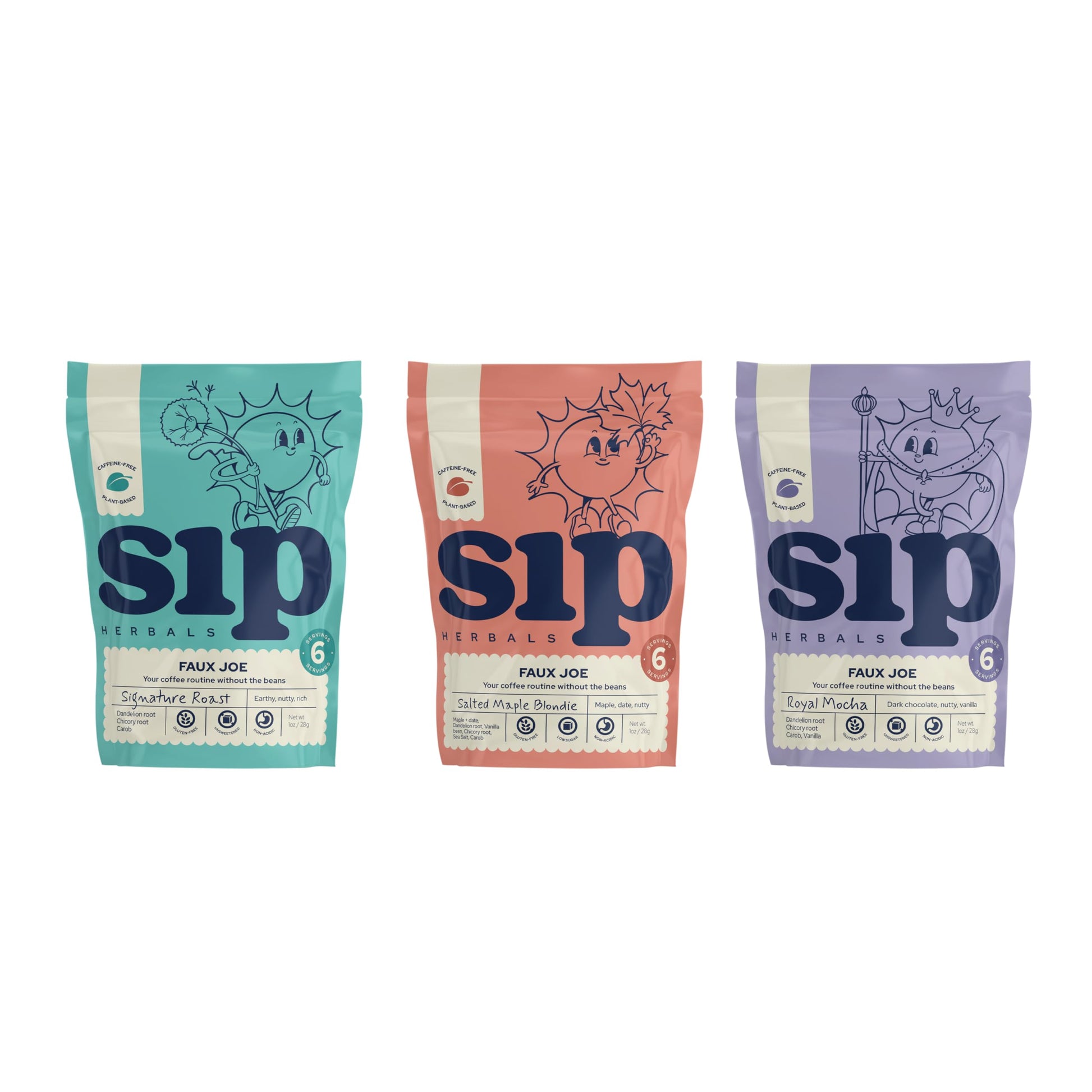 Sip Herbals Dandelion Root Tea - Caffeine-Free Loose Leaf Coffee Alternative - 18 Servings - Organic Coffee Substitute