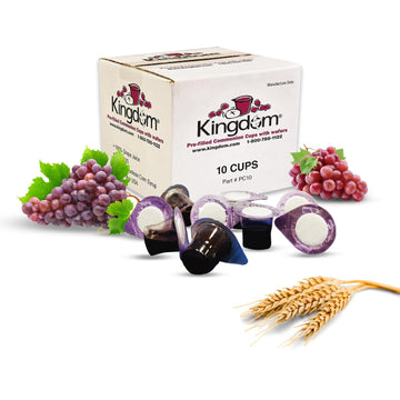 Kingdom Prefilled Communion Cup With Wafers(10Ct - Red Juice) Sealed In A Single-Serving Container With One-Year Shelf Life, Per