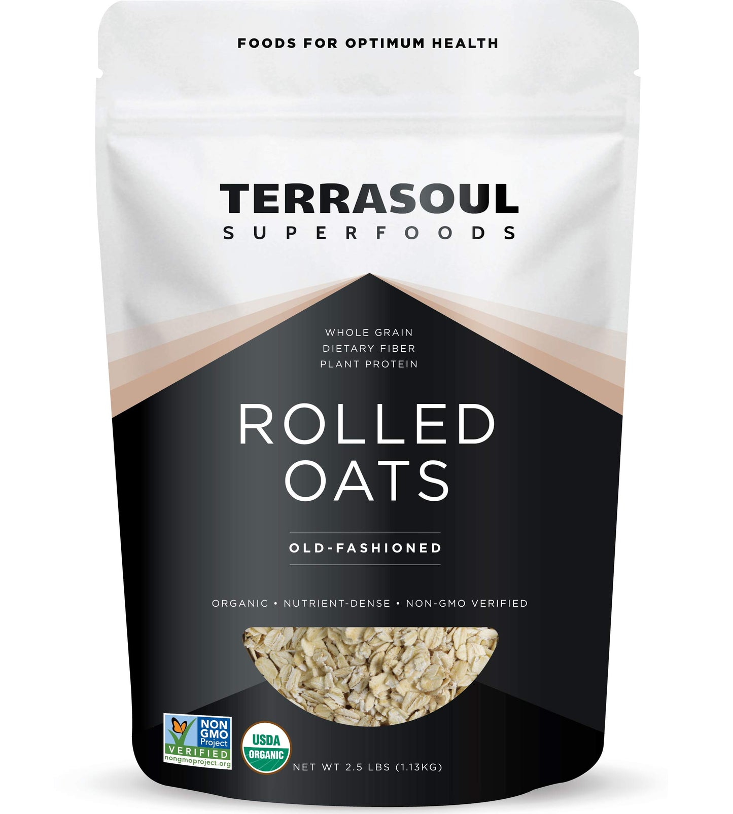 Terrasoul Superfoods Organic Rolled Oats, 2.5 lbs - Gluten-Free | Old-Fashioned | Whole Grain