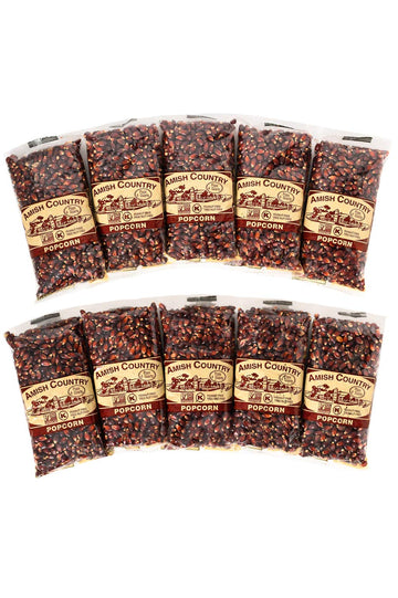 Amish Country Popcorn | 10-4 Ounce Bags - Red Kernels | Old Fashioned, Non-Gmo And Gluten Free