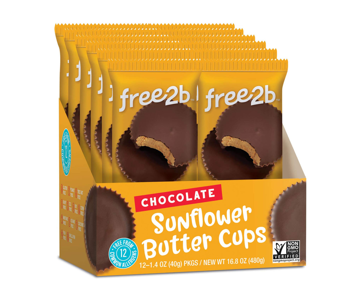 Free 2b chocolate Sun cups gluten-Free Dairy-Free Nut-Free and Soy-Free - 2-cup Packages (Pack of 12) (24-cups Total)
