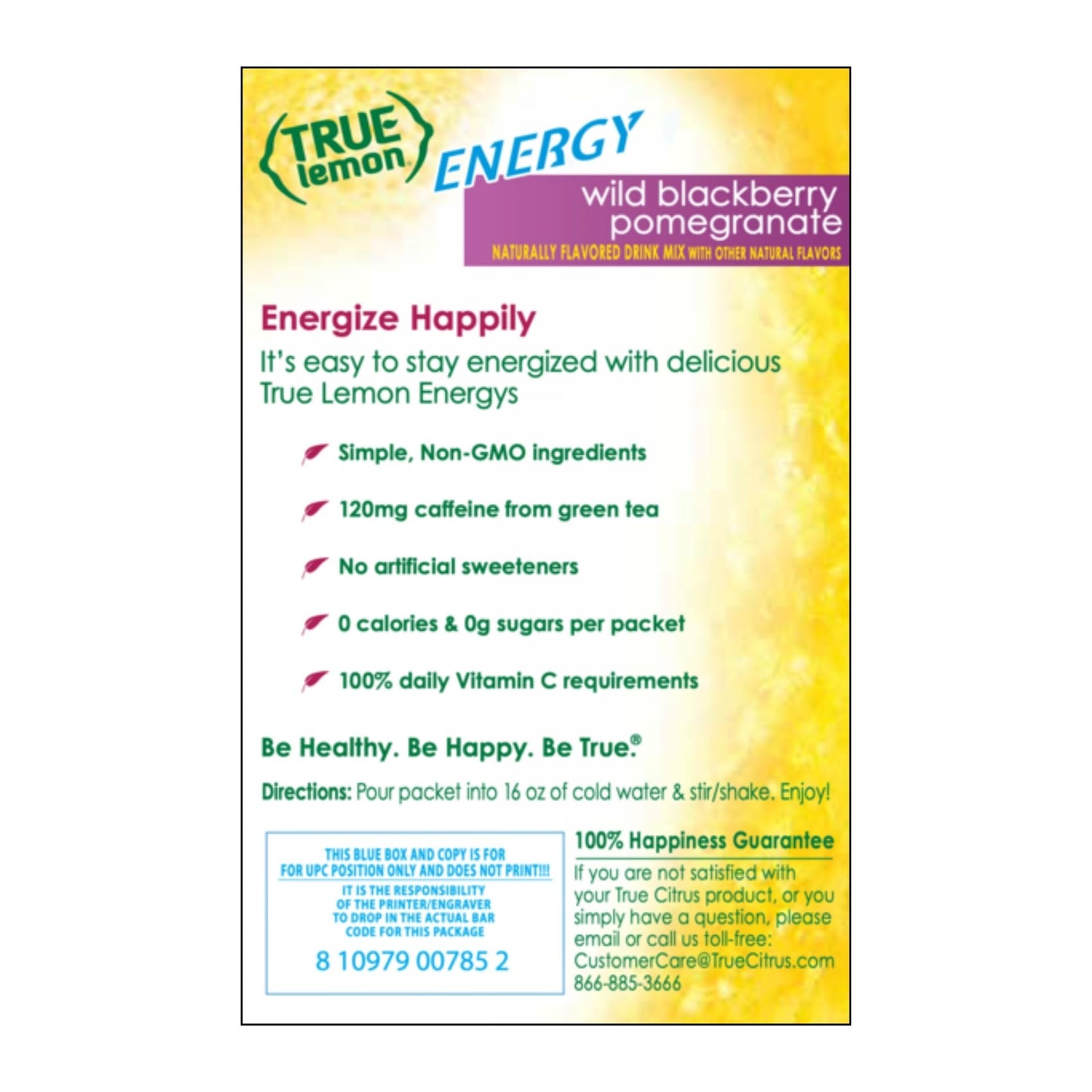 True Citrus Lemon Energy Wild Blackberry Pomegranate Drink Mix, 1.06 Ounce (Pack of 12)