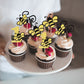 24 Pcs Bumble Bee One Cupcake Toppers Black And Gold Glitter Number 1 Bee Cupcake Picks First Birthday Cake Decorations For Baby