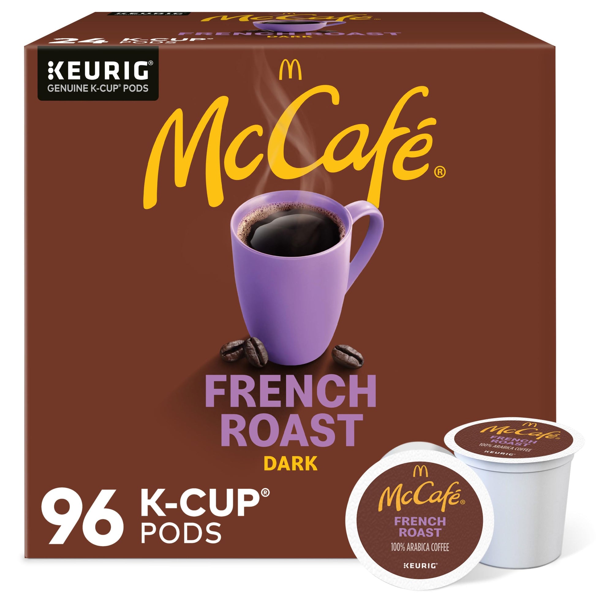 Mccafe French Roast, Single Serve Coffee Keurig K-Cup Pods, Dark Roast, 96 Count (4 Packs Of 24)