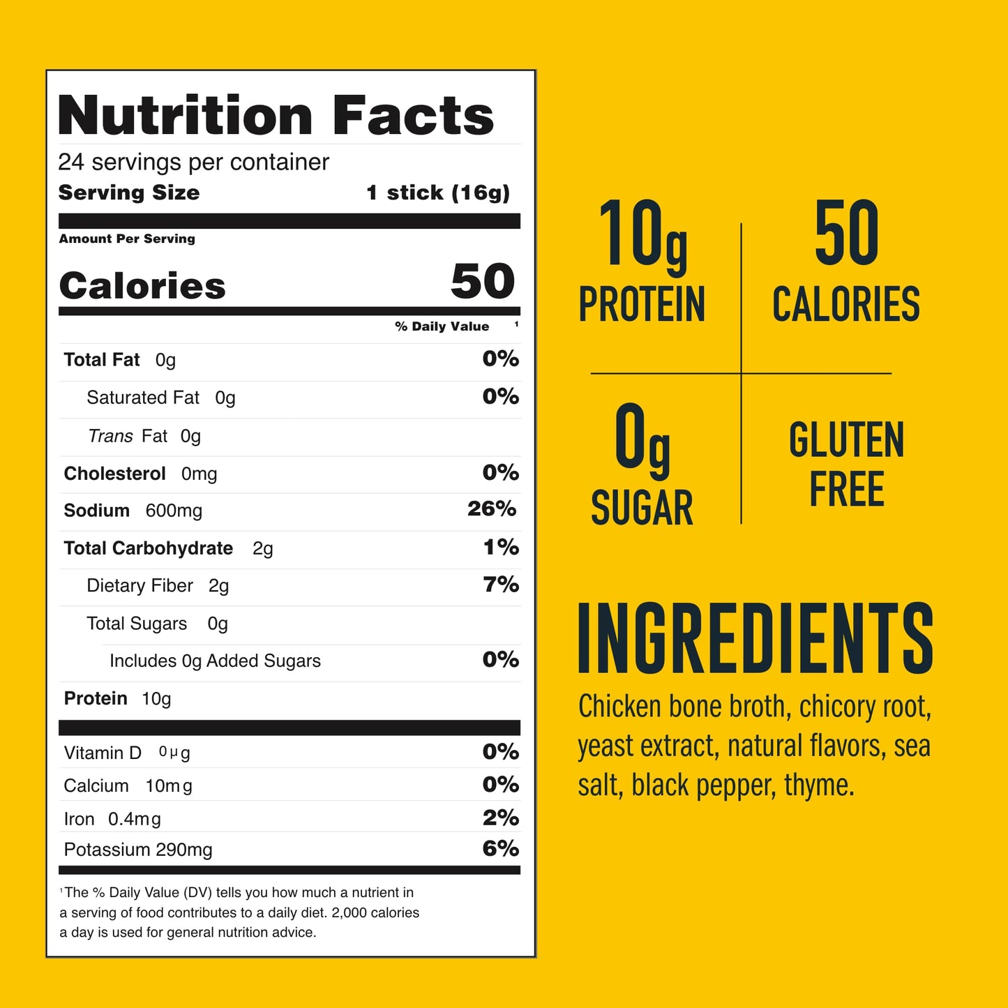 Lonolife Chicken Bone Broth Powder Mix | 10G Protein | Collagen-Rich, Keto & Paleo Friendly | Natural Ingredients | 24 Portable