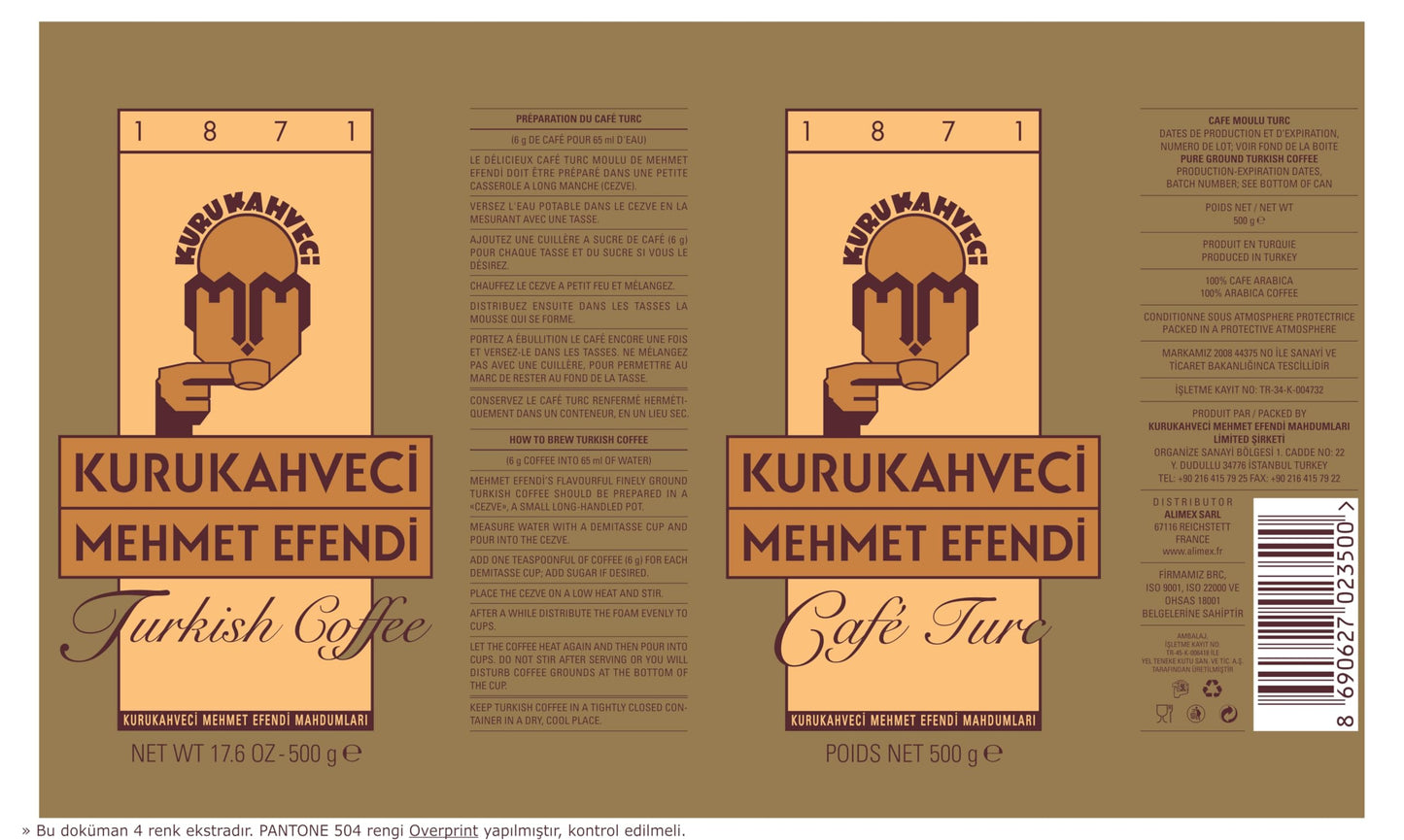 Kurukahveci Mehmet Efendi Turkish Coffee, 17.6 Ounce (Pack of 1)