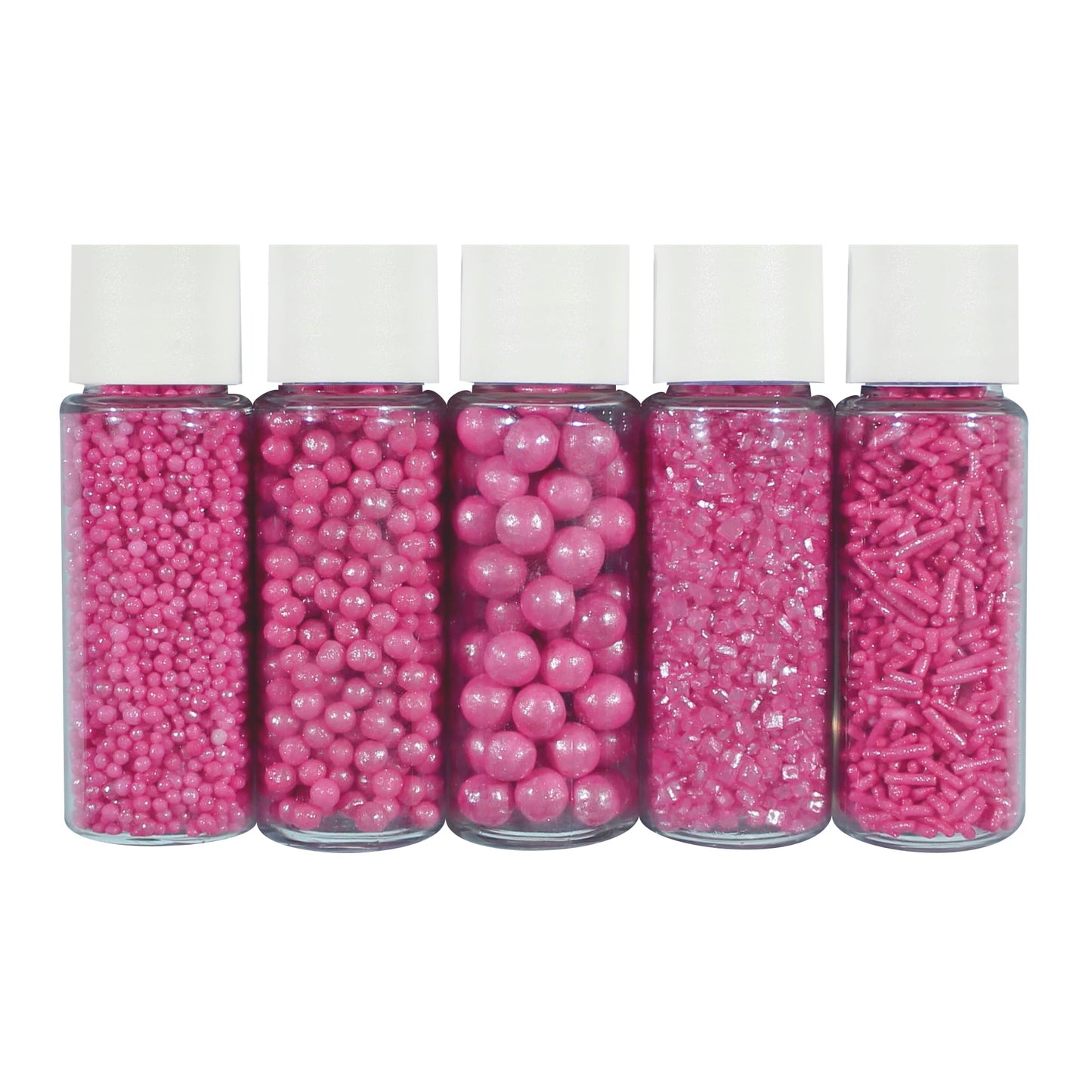 Confect Sprinkles for Cakes & Cupcakes Decoration | Assorted Pack of 5 Barbie Playtime Pearl Sprinkles | Hot Pink Sprinkles | Bi