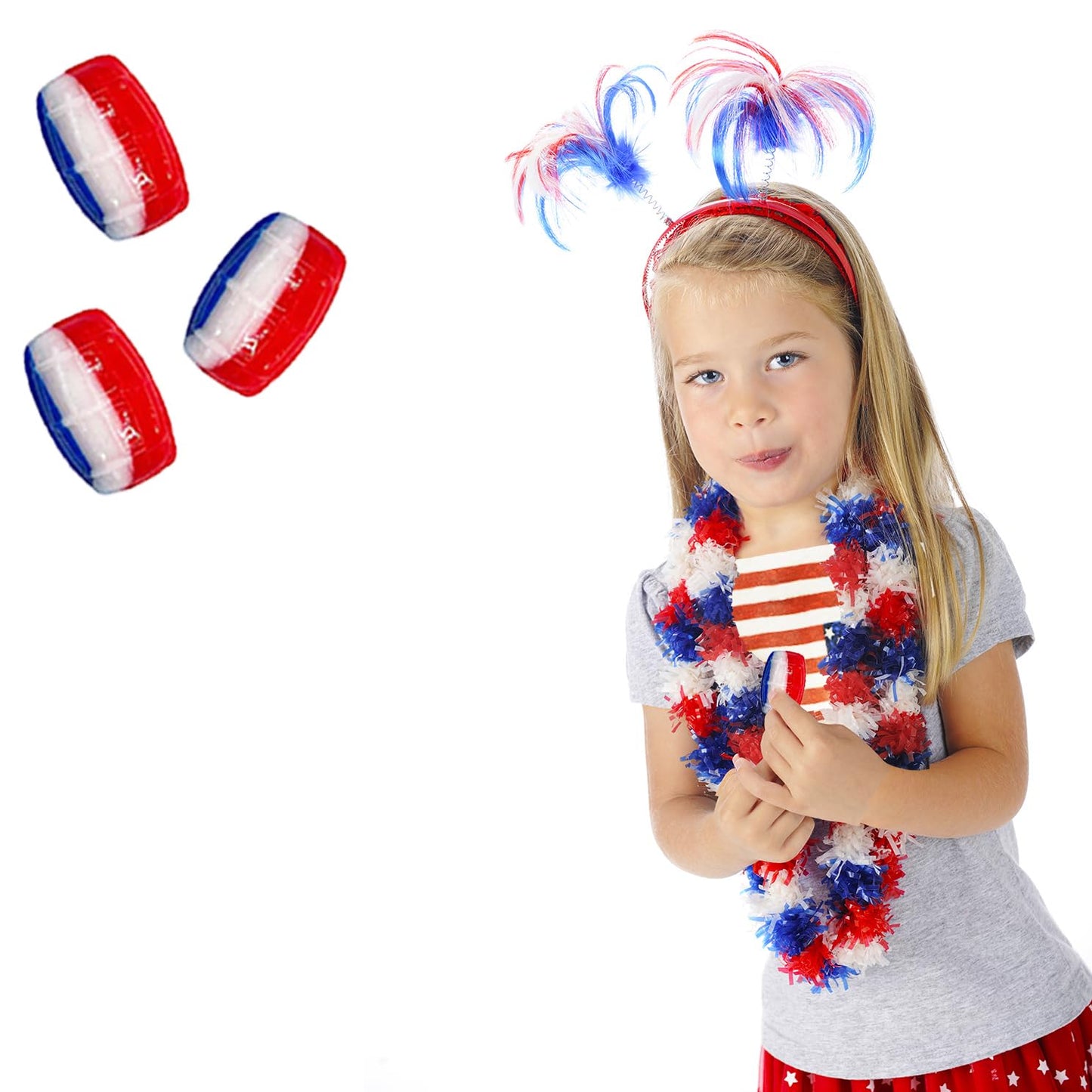 Fruidles Patriotic Striped Cherry Barrels Hard Candy  , 100 Count (2 Pounds), Kosher Certified, Red, White & Blue