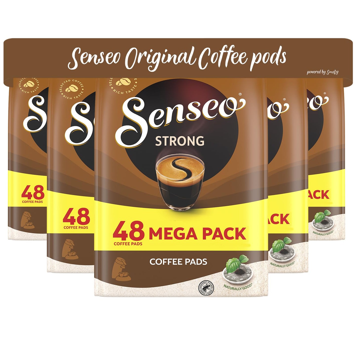 Senseo Strong Coffee Pods Bag - Strong Roast - 5 Bags Of 48 Single Serve Coffee Pods - 240 Count, 8 Grams - Bulk Packaged For De