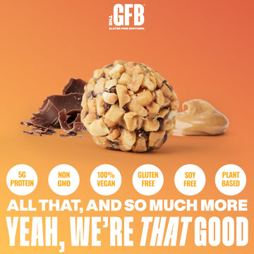 The Gluten Free Brothers Dark Chocolate Peanut Butter Bites - Gluten Free Protein Balls - Non GMO, Soy Free, Vegan - Snack Size