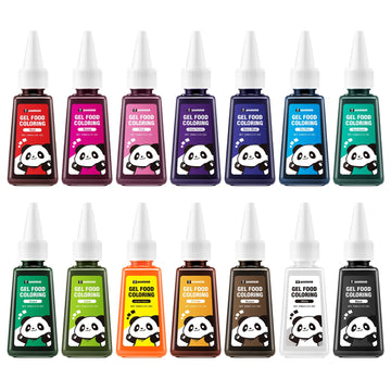 Pandalab Gel Food Coloring Set - 14 Vibrant Edible Colors, 1.19 Fl Oz (Pack of 14), Multicolor