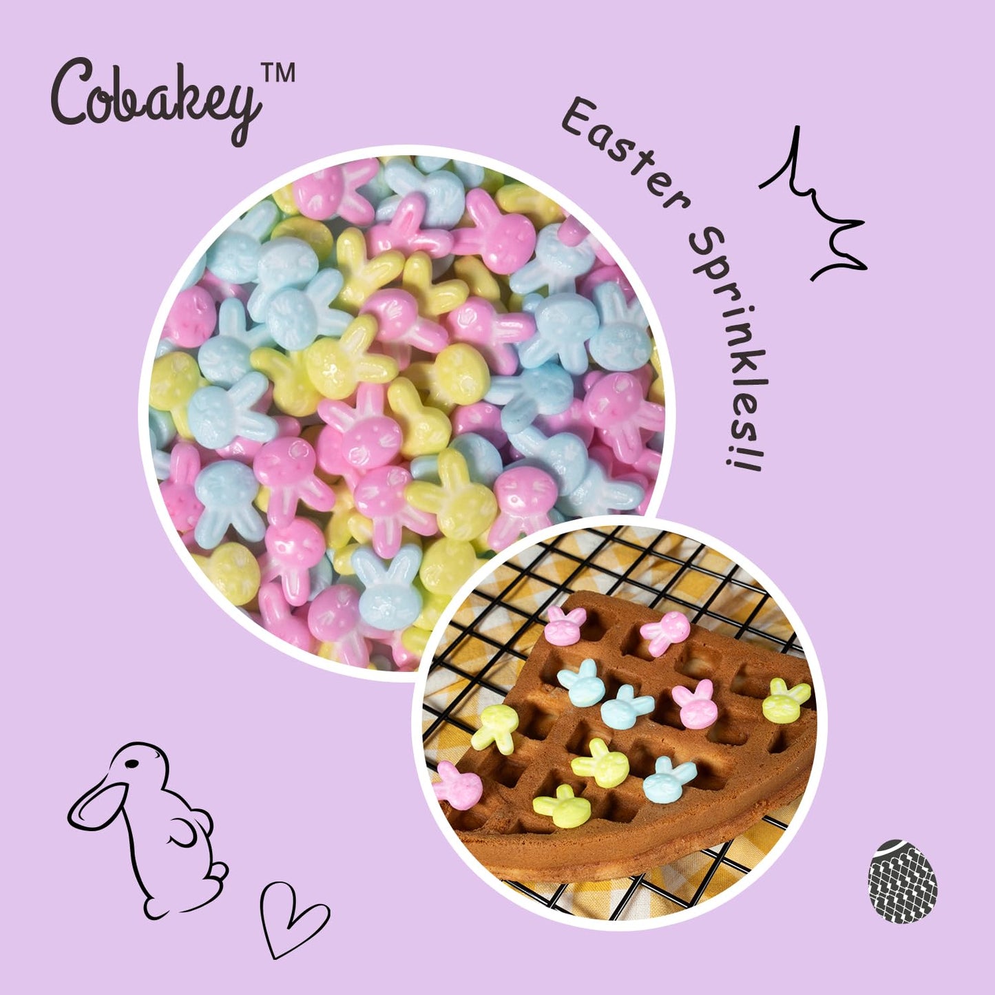 Cobakey Easter Sprinkles For Cookies 3.52 Ounce Spring Sprinkles For Baking Green & Blue Edible Bunny Sprinkles Perfect For East