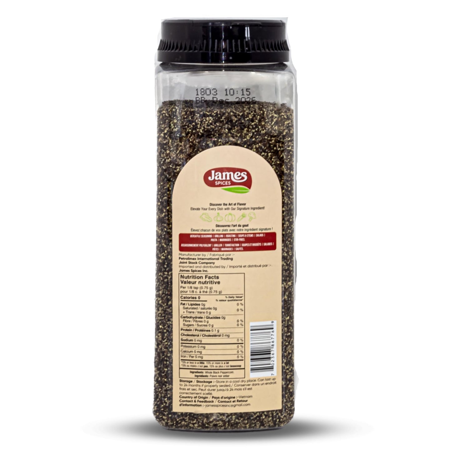 James Spices Inc. Black Pepper