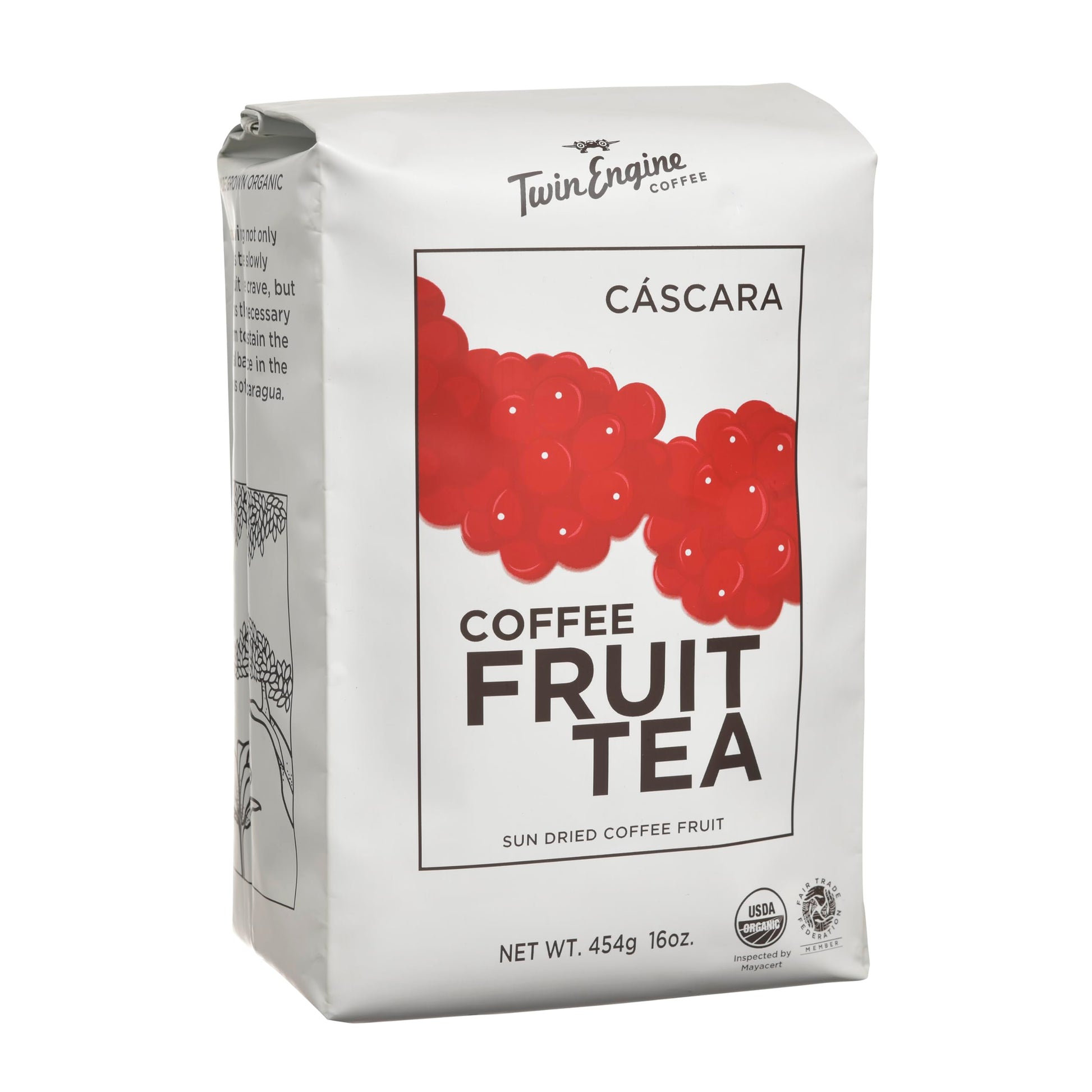 TWIN ENGINE COFFEE Coffee Fruit Tea - Cascara Superfood - 16 Ounce - Whole Dried Coffee Fruit for Hot or Cold Brew