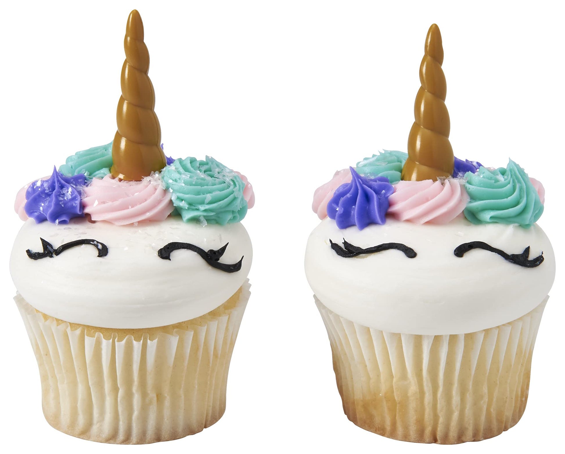 Decopac Unicorn Horn Cake Picks, 72-Pack, Cupcake Toppers, Reusable Decorations For Cakes, Cupcakes And Other Bakes, Create Magi