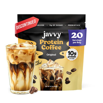 Javvy Original Protein Iced Coffee - 20 Servings, 100% Natural Cold Brew, Zero Artificial Flavors, 105 mg Caffeine, Brown
