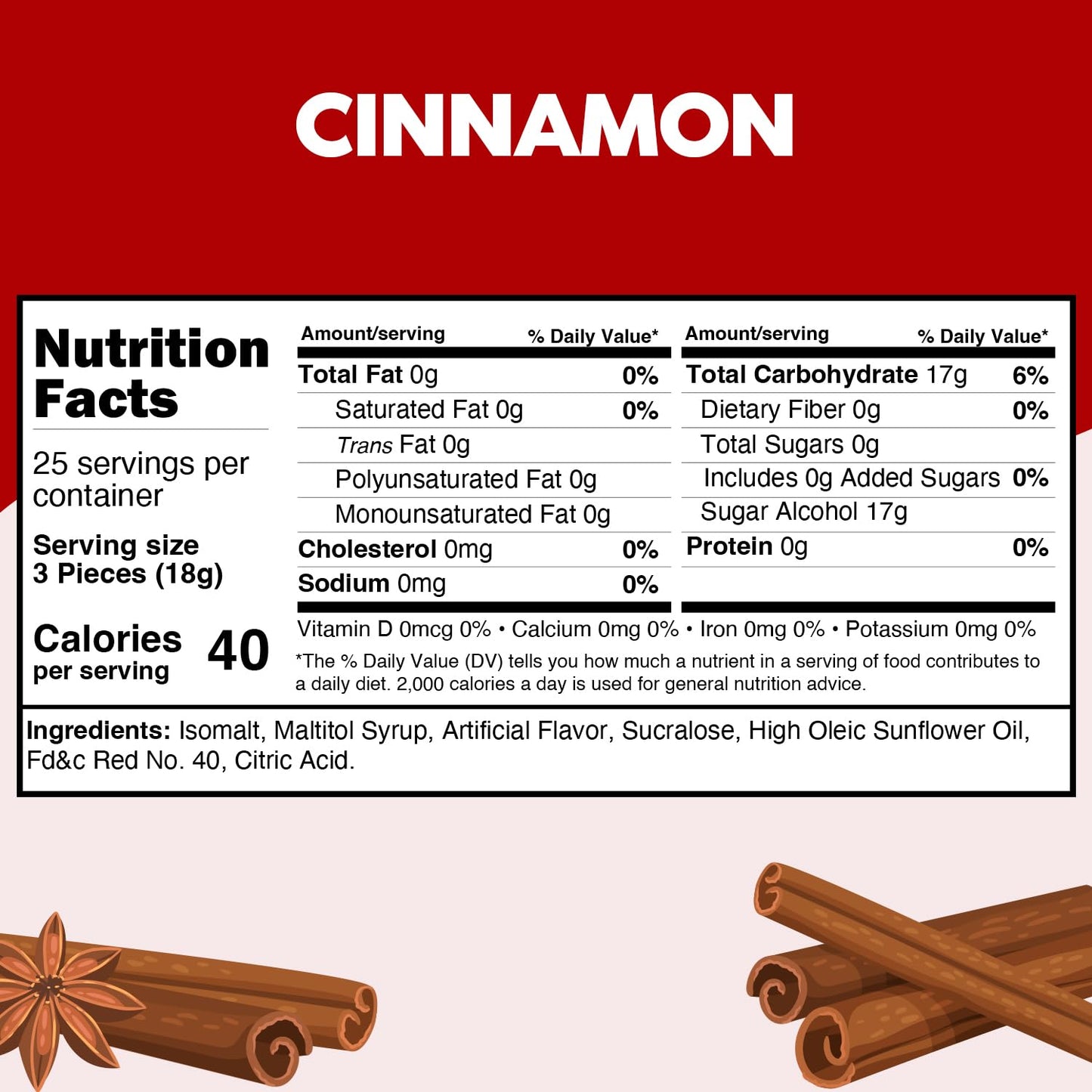 Taboom Sugar Free Hot Cinnamon Hard Candy Discs, 1 lb - Individually Wrapped Red Cinnamon Treats, Approx. 75 Count