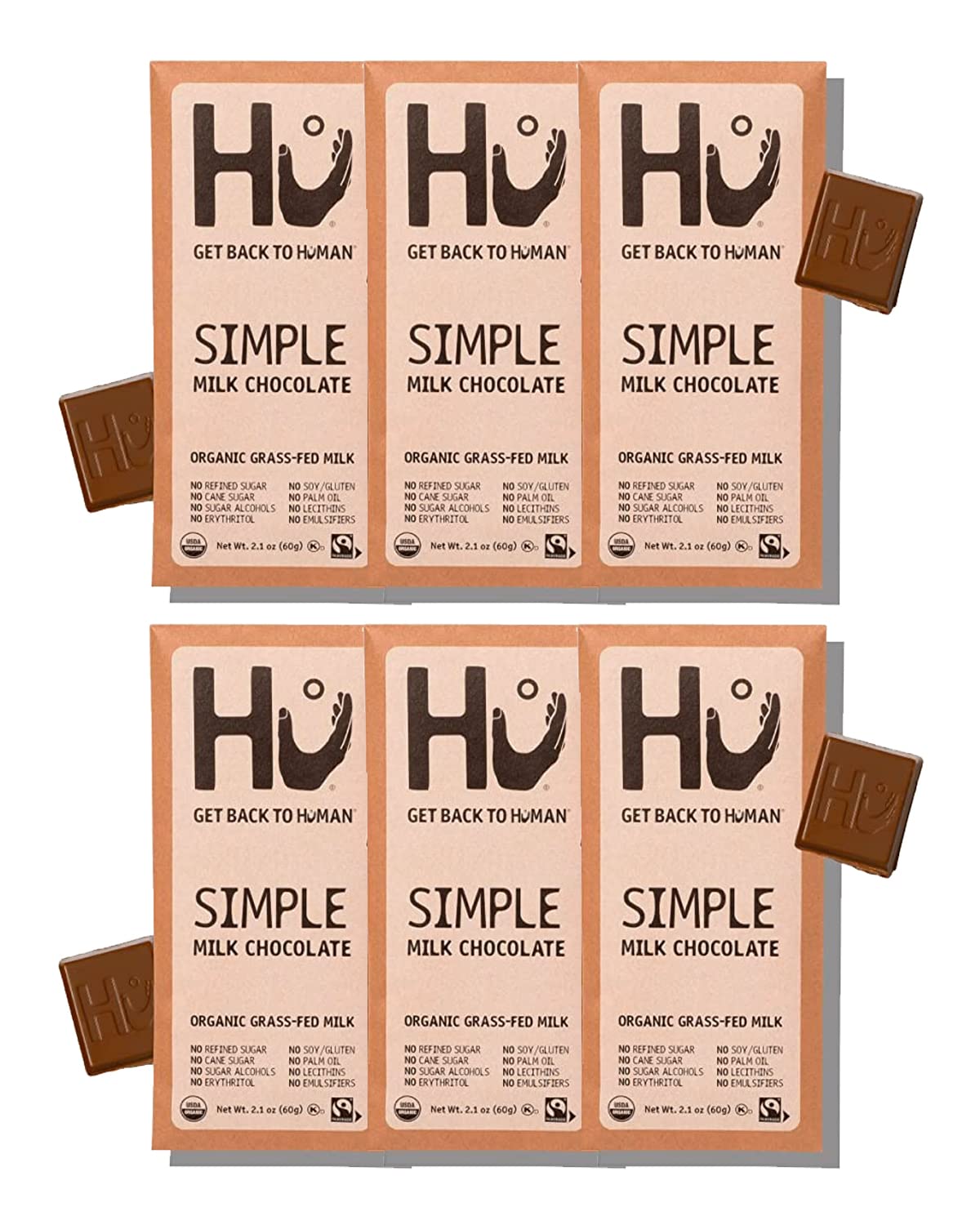 Hu Grass-Fed Milk Chocolate Bars Simple | Natural Ingredient, Organic Milk, Gluten Free, Paleo, Non Gmo, Fair Trade Delicious Ch