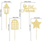 Gyufise 24Pcs Happy Eid Mubarak Cupcake Toppers Glitter Star Ramadan Kareem Cupcake Pick Moon Star Eid Islamic Muslim Theme Party Cake Decoration Supplies Gold