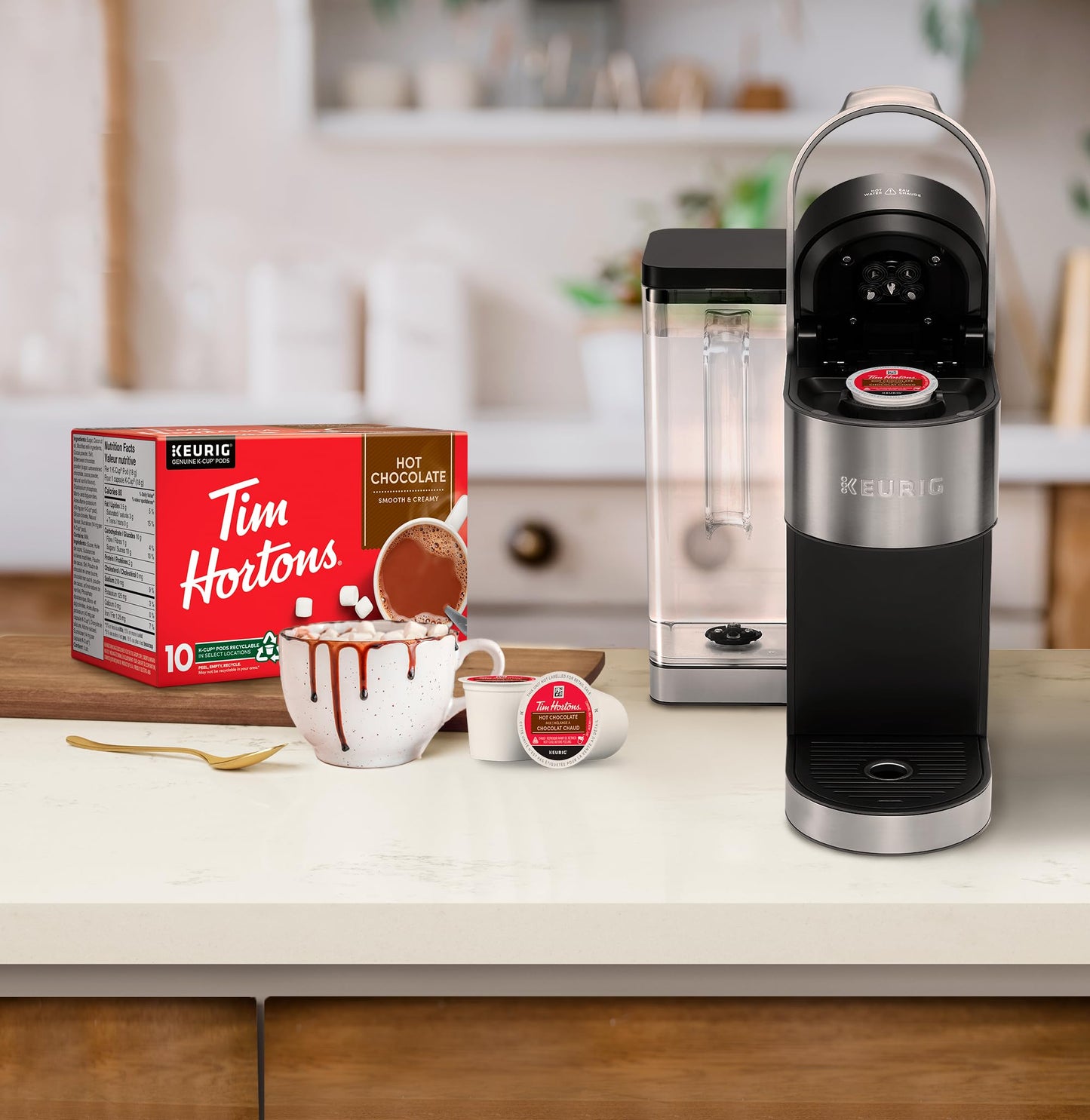 Tim Hortons Original Hot Chocolate K-Cup Pods, 10 Count, Single Serve, Model 6320911300