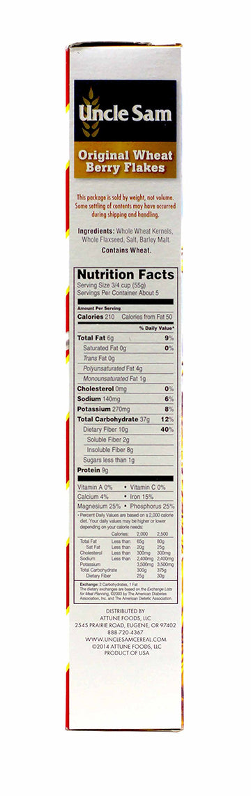 Uncle Sam Cereal Cereal - Original - Family Size - 13 Oz - Case Of 12