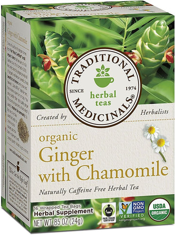 TRADITIONAL MEDICINALS TEA,OG1,GINGER W/ CHAMOML, 16 BAG