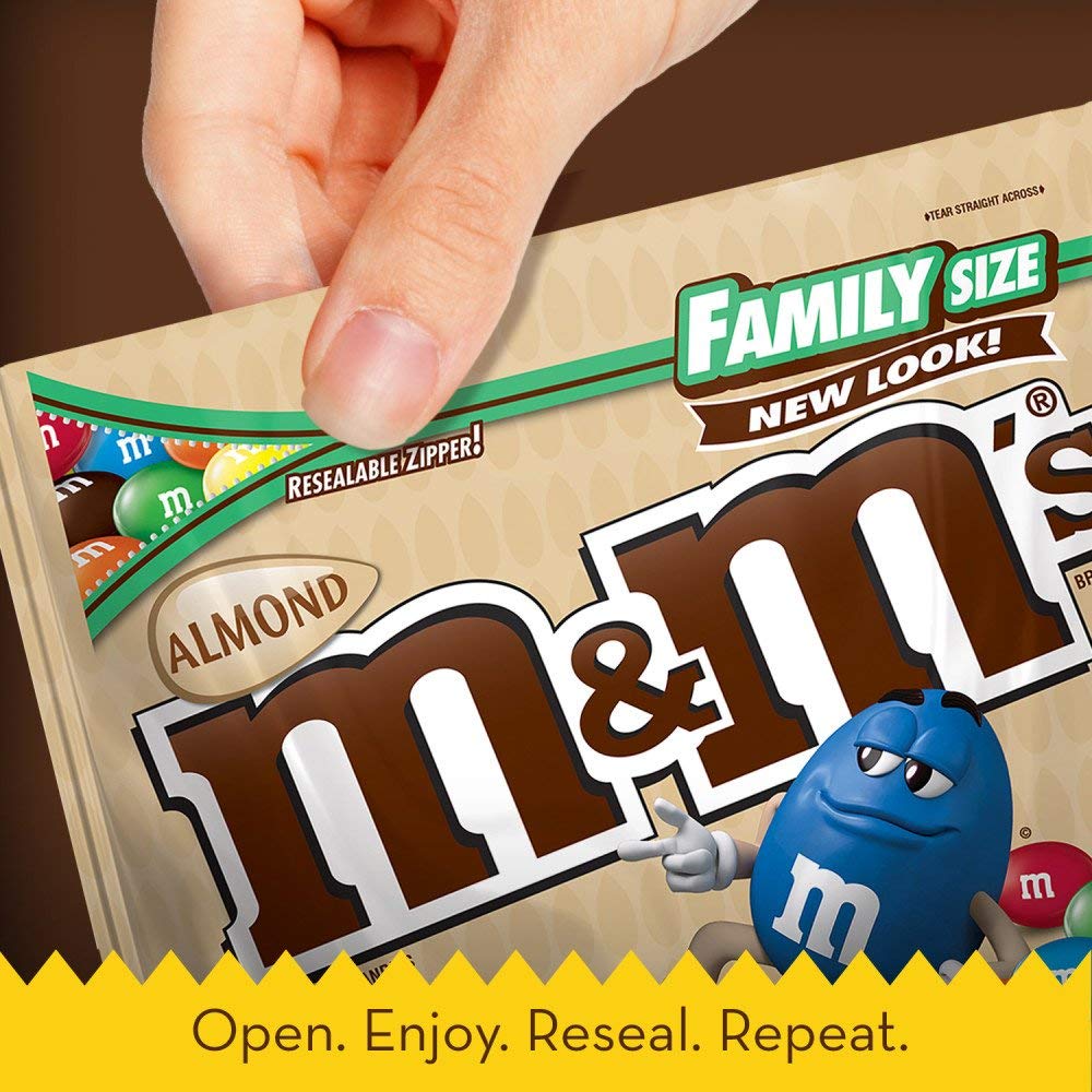 M&Ms Almond Chocolate Candy, 15.9 oz, Pack of 1, Model MCLANE500093625