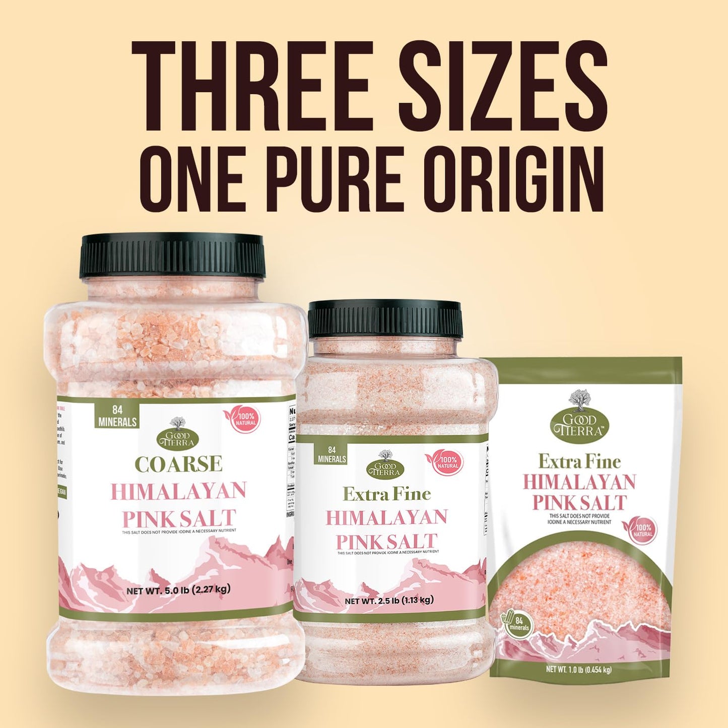 GOOD TIERRA Himalayan Pink Salt - Coarse, 2.5 lb (40 Ounce) Jar for Bath and Table Use
