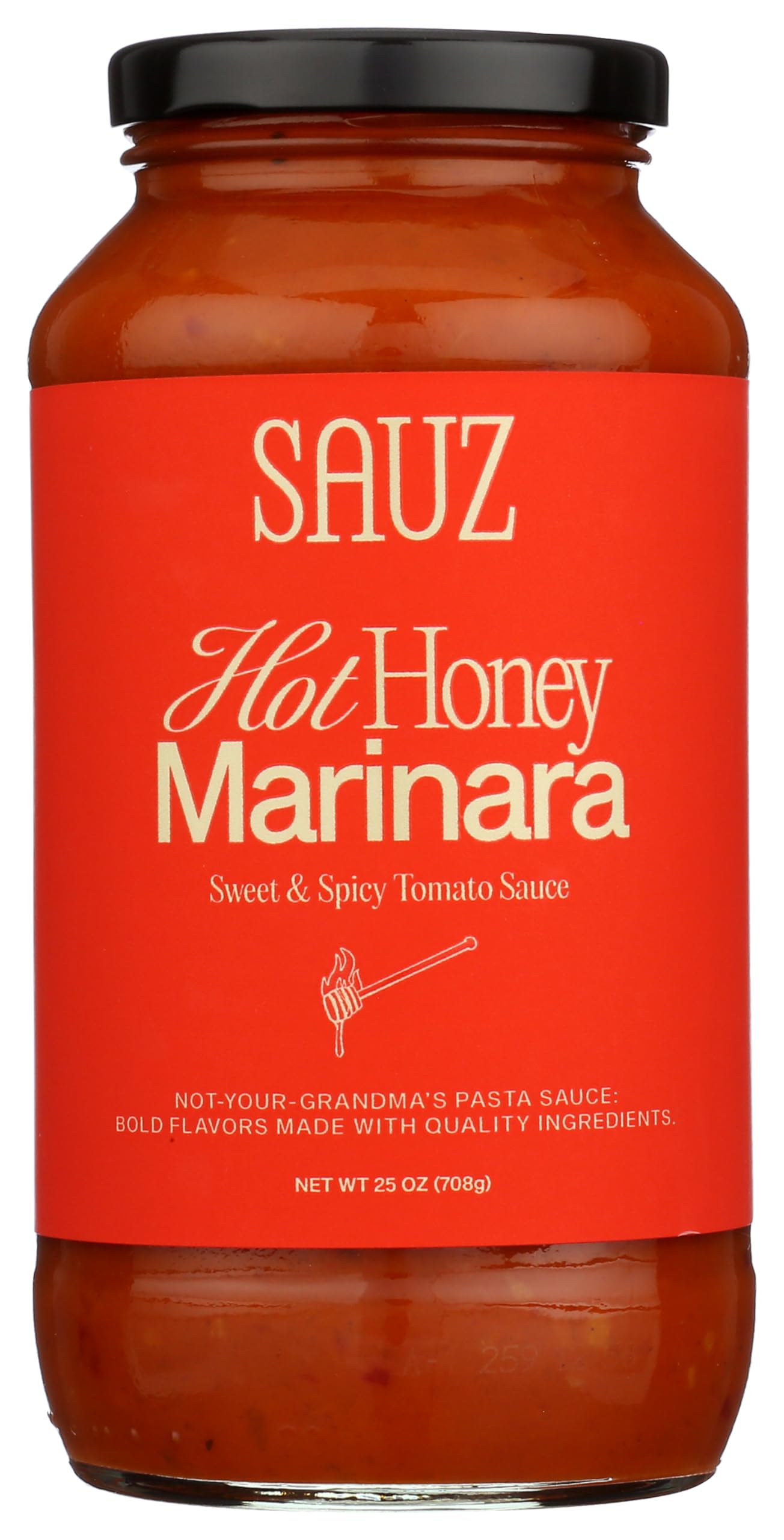 Sauz | Hot Honey Marinara (Single Jar) Thick & Creamy- Gluten-Free, Non-GMO, and 100% Delicious - Crafted in Small Batches for M