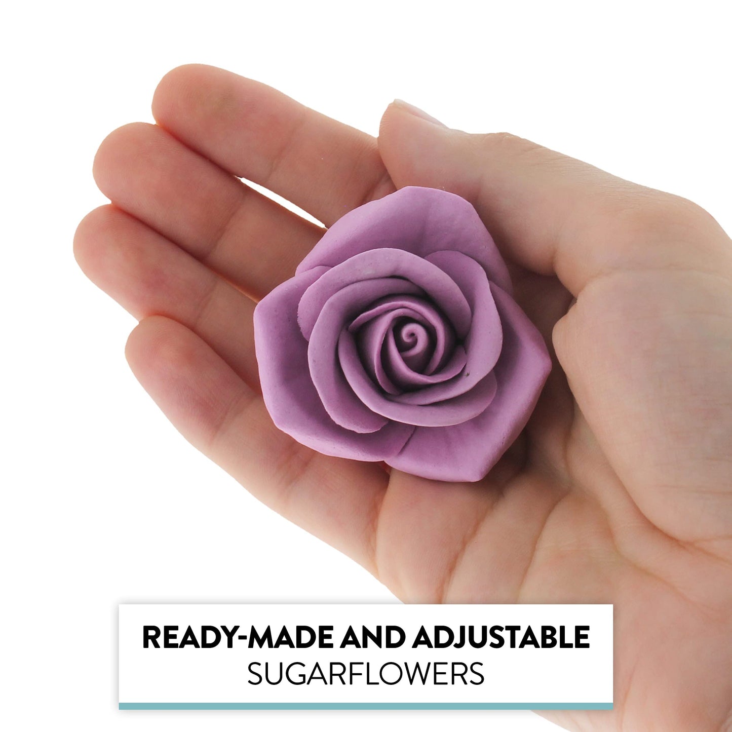 Global Sugar Art Peace Rose Sugar Cake Flower Lavender, 5 Count With Leaves By Chef Alan Tetreault