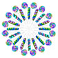 EORA Rainbow Twisty & Swirl Lollipops 32pk - Blueberry, Individually Wrapped Mermaid Party Supplies
