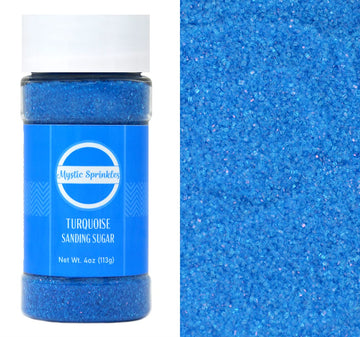 Mystic Sprinkles Sanding Sugar 4Oz Bottles (Turquoise - Blue Sanding Sugar 4Oz)